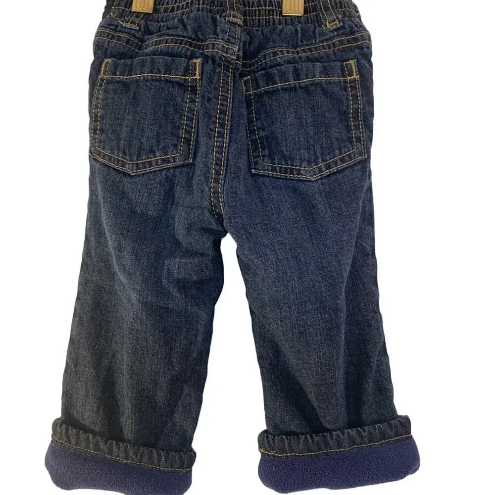 OLD NAVY Boy’s Fleece Lined Dark Wash Jeans / Size: 6-12 Months